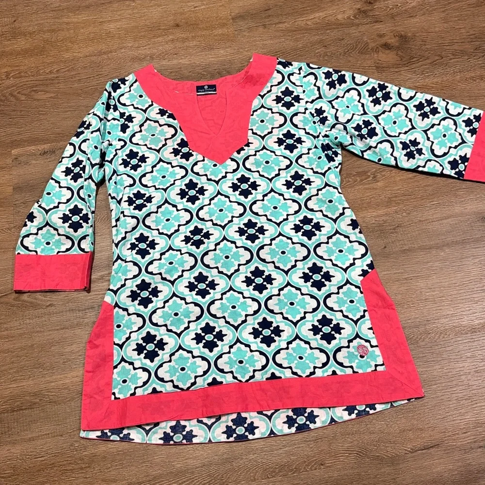 Simply Southern Women's Geometric Print Tunic Top - Picture 2 of 7